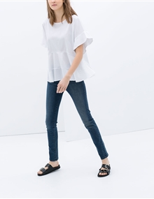 Calça denim cintura alta